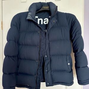 TNA Blue Puffer Jacket with High Collar